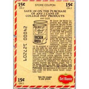Save 15¢ On Any 2 Cans Of College Inn Products Clinton IA 1980s Coupon SAI1-M7